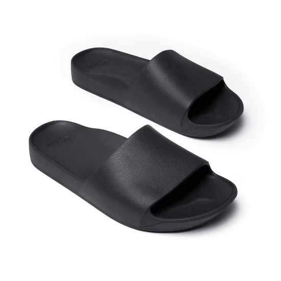 Archies Footwear Men's Arch Support Slides Black - J-Michael