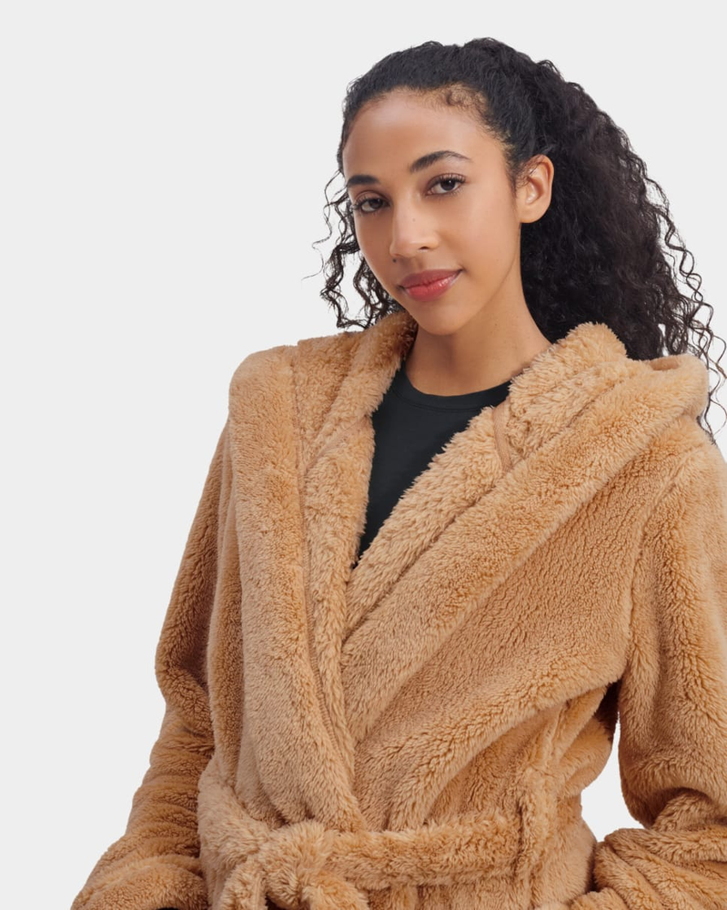 UGG Women's Aarti Plush Robe Oolong JMichael