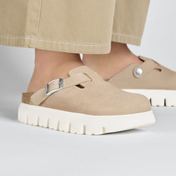 Birkenstock Boston Chunky Suede Leather Sarm sand - Image 6