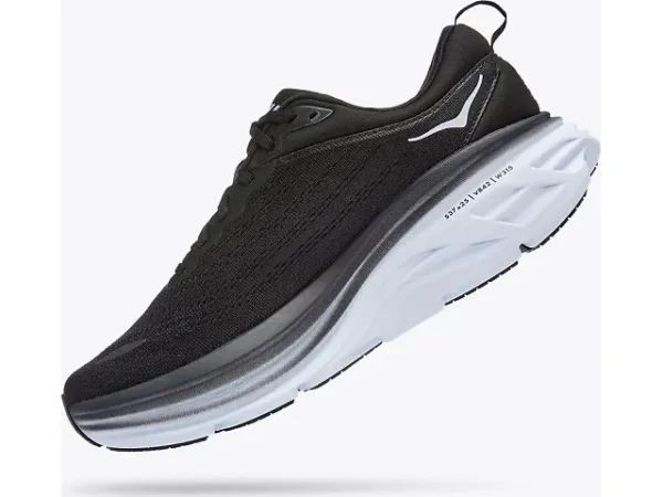 Hoka Men's Wide Bondi 8 Black/ White - Image 3