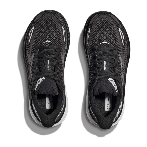 HOKA Men's CLIFTON 9 Black/white - Image 4