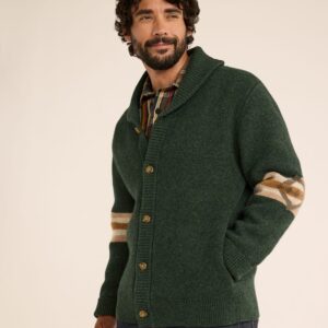 Pendleton Men's Nehalem Lambswool Cardigan Forest Green