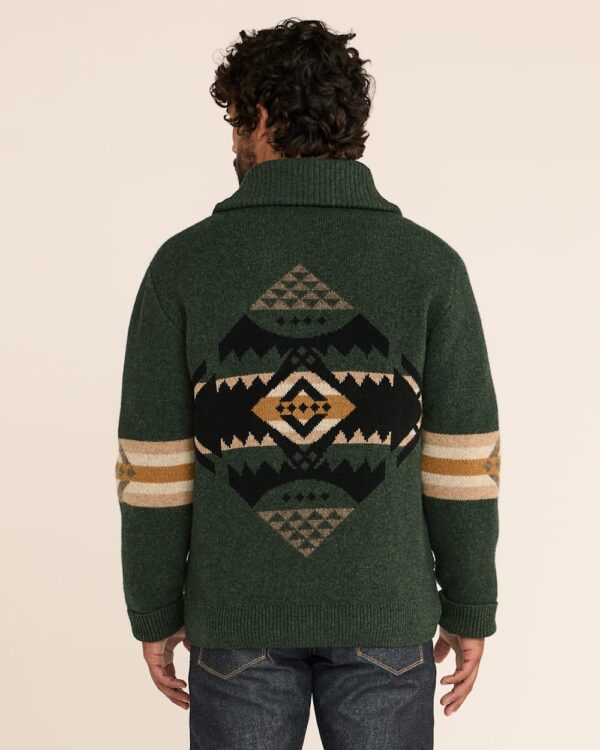 Pendleton Men's Nehalem Lambswool Cardigan Forest Green - Image 2