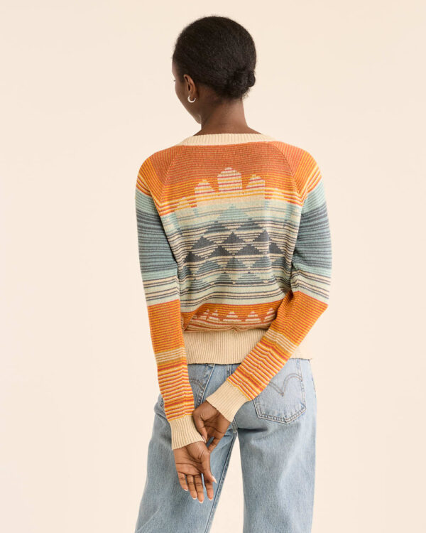 Pendleton Women's Sunset Raglan Cotton Sweater Rust/ Blue Multi - Image 3