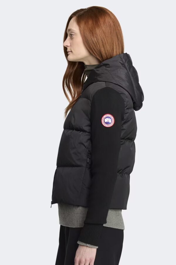 Canada Goose Women's HyBridge wide Quilt Knit Hoody Black - Image 2