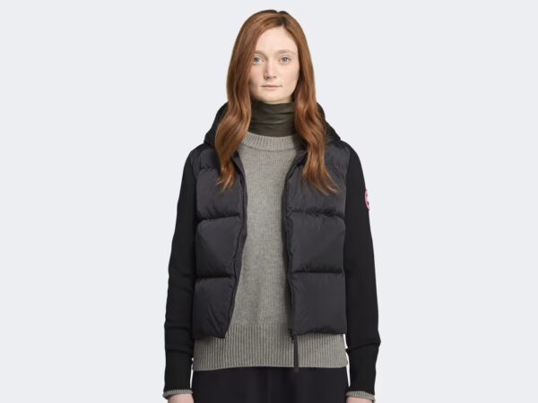 Canada Goose Women's HyBridge wide Quilt Knit Hoody Black - Image 6