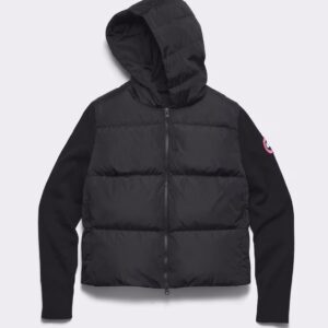 Canada Goose Women's HyBridge wide Quilt Knit Hoody Black
