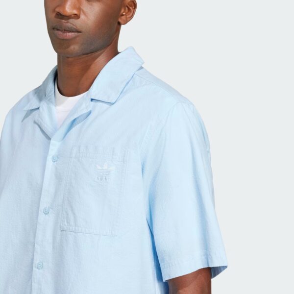 Adidas Men Essentials Seersucker Short Sleeve Shirt - Image 6