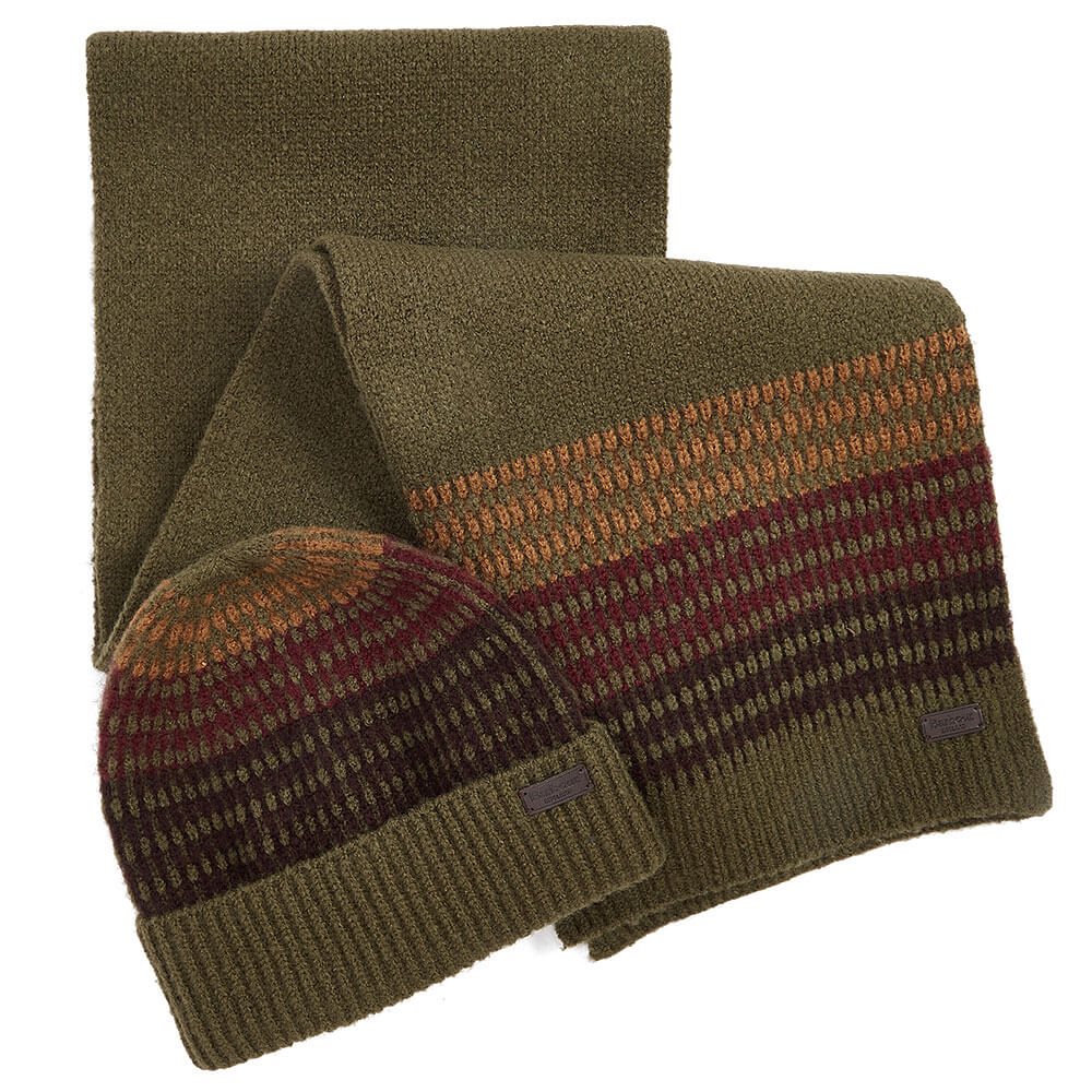 barbour branton beanie & scarf gift set - Image 5