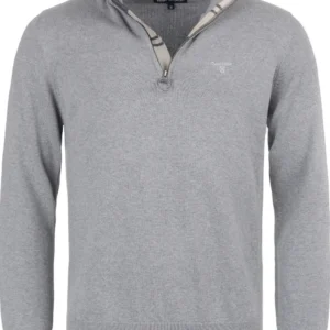 barbour Men's cotton half zip knitted jumper