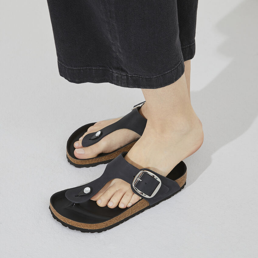 Birkenstock Gizeh Big Buckle Oiled Leather Black - Image 9