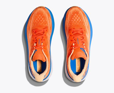 HOKA Men's Clifton 9 Vibrant Orange/ Impala - Image 2